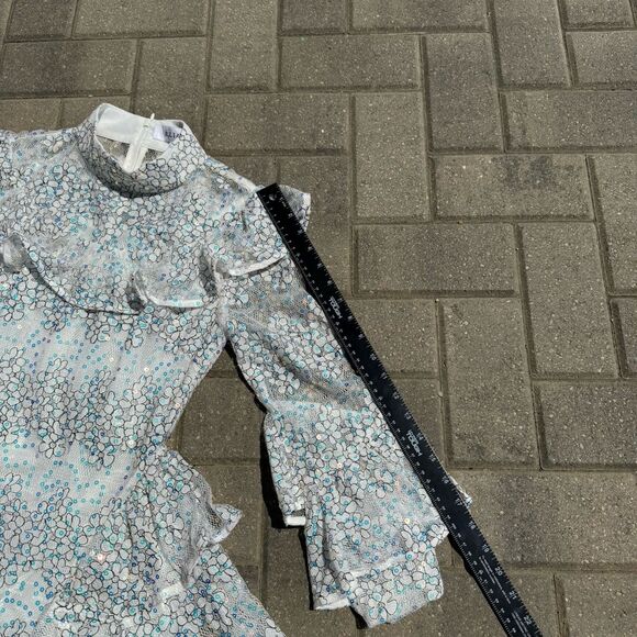 Elliatt Waratah Embroidered Mesh White Sequin Ruffle Dress NWOT Small - Picture 15 of 16